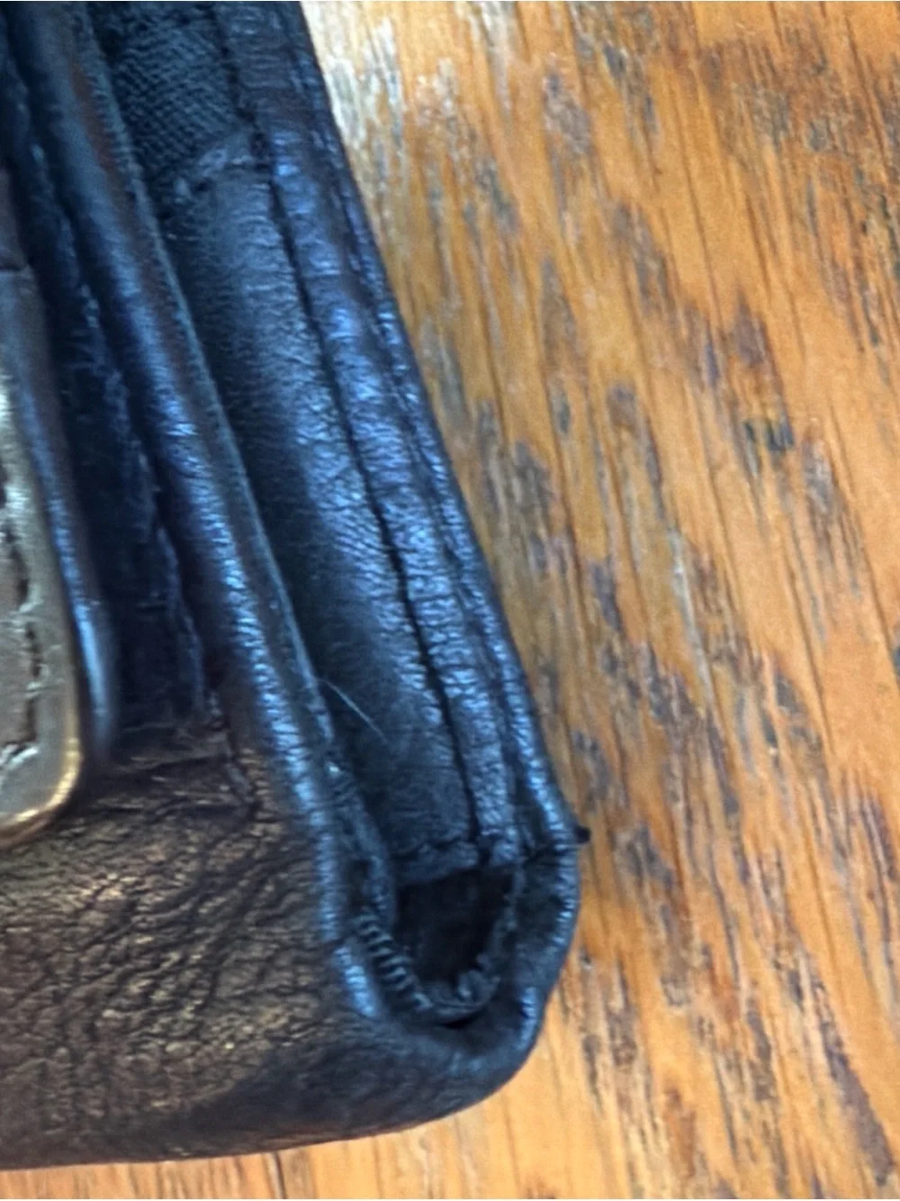 FOSSIL Long Live Vintage 1954 Trifold Wallet Women’s Black Leather 5.5'x4